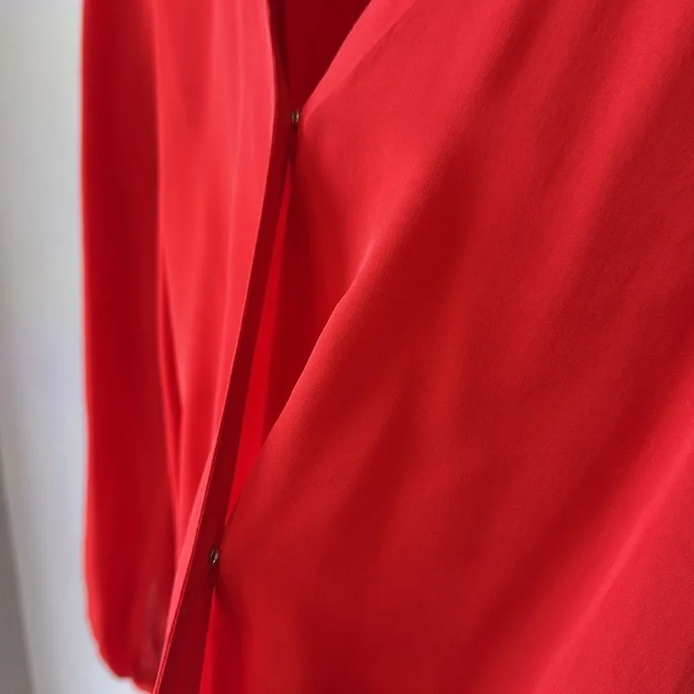 Joie Silk Red Blouse 3/4 Sleeve
